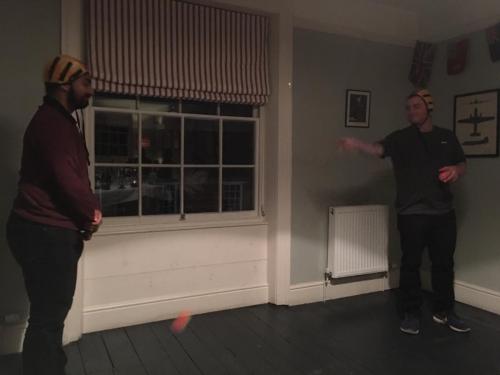 Tom Hall awarded comedy moment of the season for dropping the Catch Award on the floor. Playing Butt head with Akash Bala. 